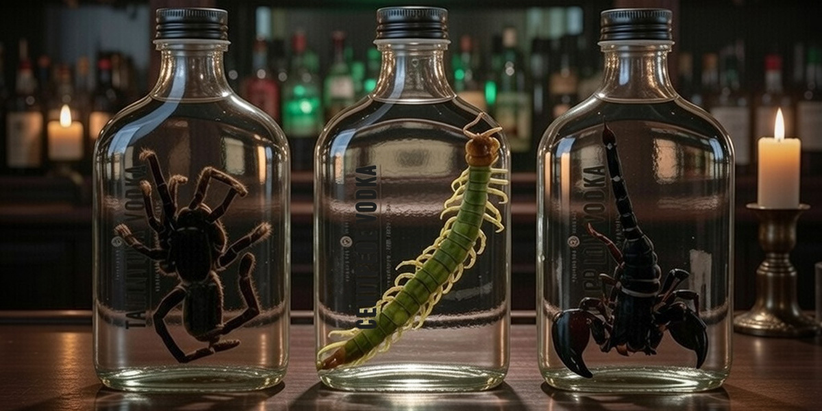 Scorpion, Centipede and tarantula vodka